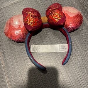 Disney Parks Chinese New Year Red and Pink Sequin Minnie Mouse Ears Headband